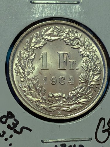 1964 switzerland one franc - switzerland,